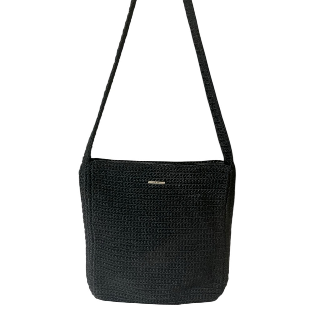 The Sak Black Crochet Shoulder Bag